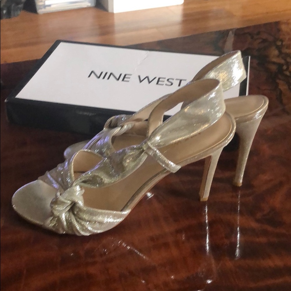 Nine West silver heels
